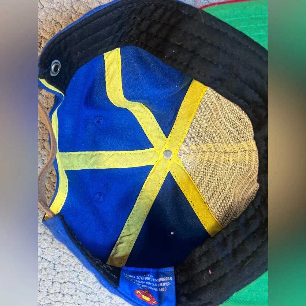 Vintage Superman Red And Blue adjustable Baseball Cap Wool Mens One Size - Picture 4 of 6